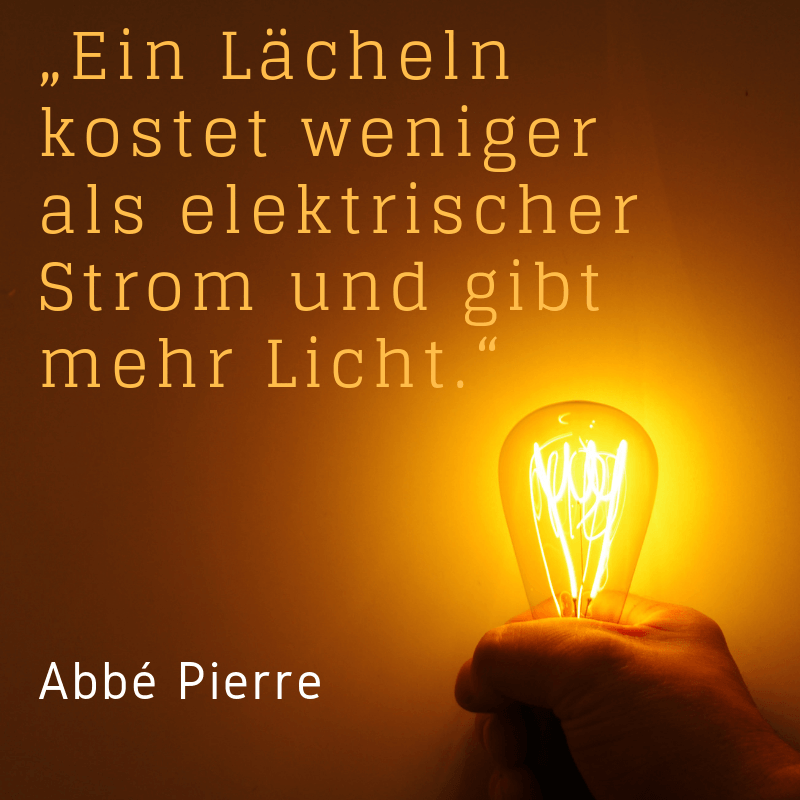 Ein Lächeln kostet weniger als elektrischer Strom